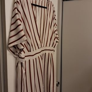 V Neck Striped Dress